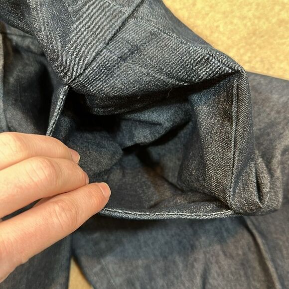 Sandro Sportswear Heathered Blue Trouser Cropped Capri Pleated Women Size 14 - Picture 9 of 10